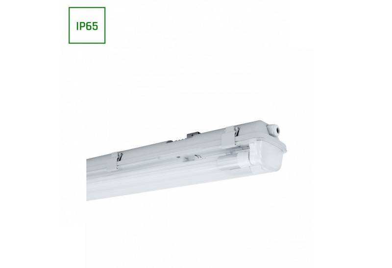 SpectrumLED LED Außen-Wandleuchte Feuchtraum Wannenleuchte 132cm IP65 grau für 2x T8 LED Röhre G13 120cm, nein, Hoher Schutz gegen Staub und Wasser von SpectrumLED