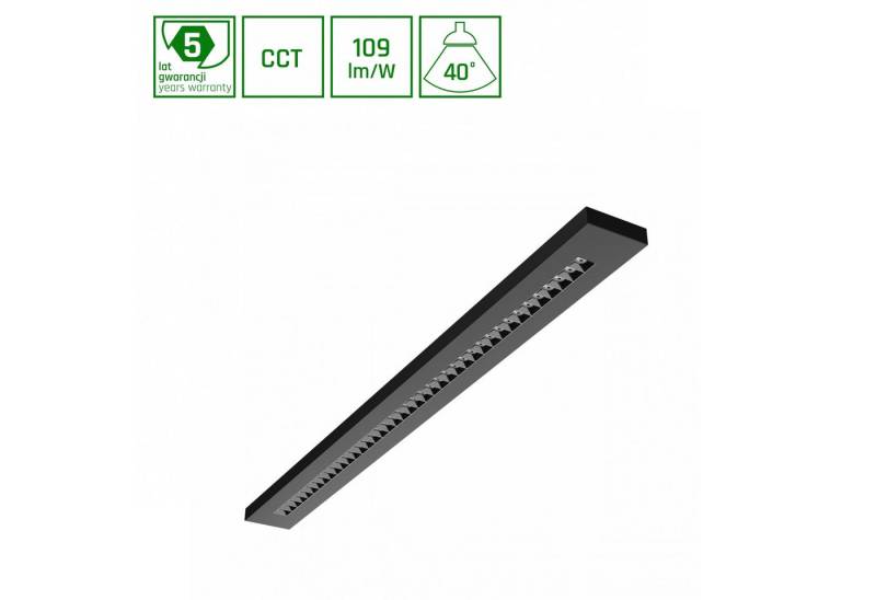 SpectrumLED LED Deckenleuchte LED 120cm Deckenleuchte 20-40W 4350lm Schwarz 40° IP20 2700-6000K CCT, Leuchtmittel fest integriert, CCT, einstellbare Lichtfarbe (CCT) von SpectrumLED