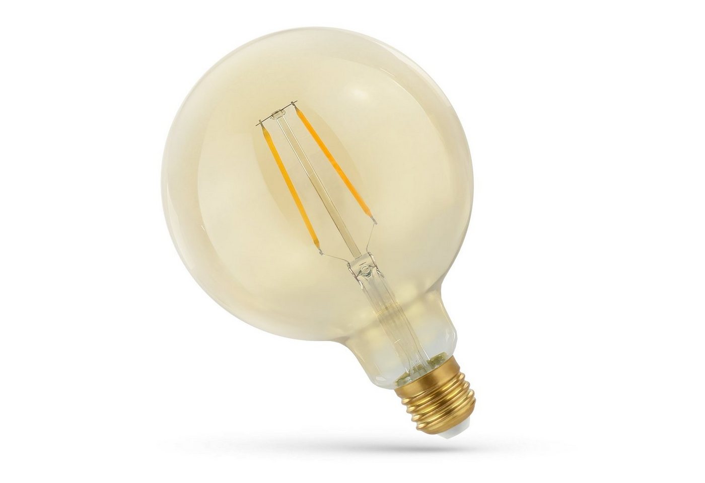 SpectrumLED LED-Leuchtmittel LED E27 G125 Globe 2W = 23W Retro Gold 230V 230lm 270° Warmweiß 2400K, E27, Warmweiß von SpectrumLED