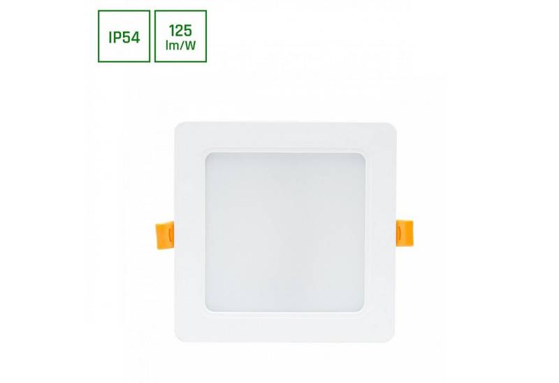 SpectrumLED LED Einbauleuchte Panel Einbauleuchte 12W eckig 1500lm Badezimmerleuchte IP54 Kalt 6000K, LED fest integriert, Kaltweiß, Wasserfest von SpectrumLED