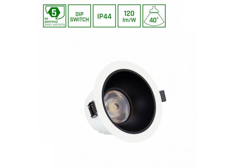 SpectrumLED LED Einbaustrahler Einbaustrahler 6-20W 40° DIP SWITCH 2400lm IP44 UGR<19 Neutral 4000K, Neutral, DIP SWITCH – einstellbare Leistung, IP44, UGR<19, IK06 von SpectrumLED