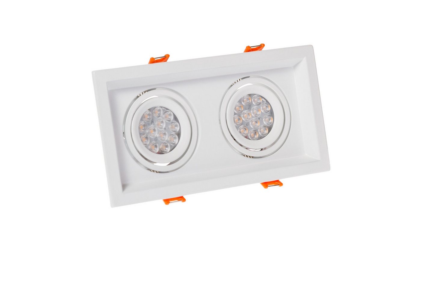 SpectrumLED LED Einbaustrahler LED GU10 2 fach Einbaustrahler IP20 max.10W schwenkbar weiß eckig, schwenkbar SpectrumLED LED Einbaustrahler LED GU10 2 fach Einbaustrahler IP20 max.10W schwenkbar weiß eckig, schwenkbar von SpectrumLED