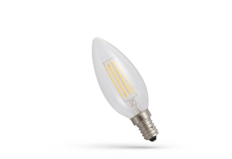 Spectrum LED-Leuchtmittel LED E14 C35 Filament klar 6W 540lm Kerze 300° Extra Warmweiß 1800K, E14, Extra-Warmweiß von Spectrum