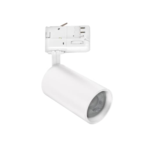 SpectrumLED Madara Altro LED GU10 Stromschienenstrahler mit Universal 3-Phasen Adapter | Alu-Druckguss ohne Leuchtmittel. Für alle gängigen 3-Phasen Stromschienen. (Weiß) von SpectrumLED