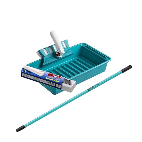 Speed-Cleaner Fensterwischer Plus 5 Teiliges Set, Abzieher Dusche, Fensterabzieher Profi mit Teleskopstange, Fensterputzer Set für Effizientes Reinigen, 20 cm Wischbreite, Robust & Leicht von Speed-Cleaner