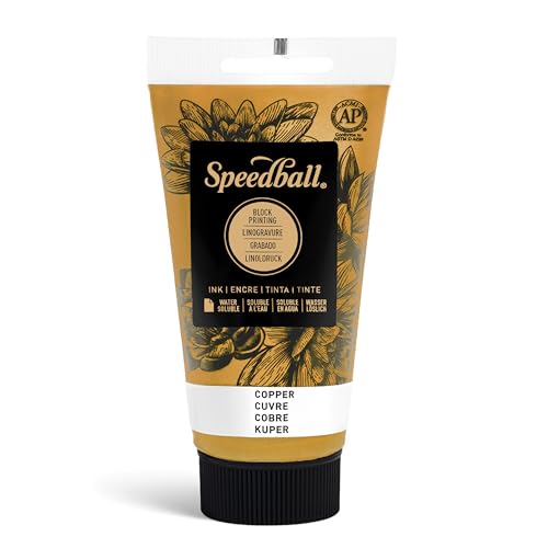 Speedball 3516 Water-Soluble Block Printing Ink – Bold Color With Satin Finish AP Certified 2.5 FL OZ, Copper von Speedball