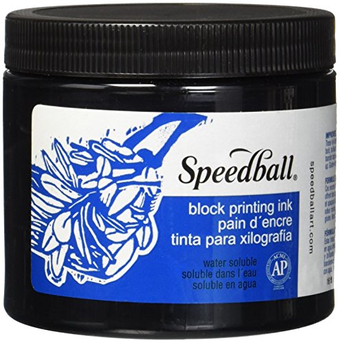 Speedball Wasserlösliche Blockdruckfarbe, schwarz, 0,5 kg – 380810 von Speedball