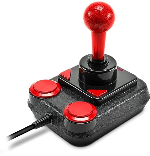 Speedlink COMPETITION PRO EXTRA USB Joystick - Digitaler PC Joystick mit DirectInput und Mikroschalter, für Arcade & Retro Spiele, schwarz-rot von Speedlink