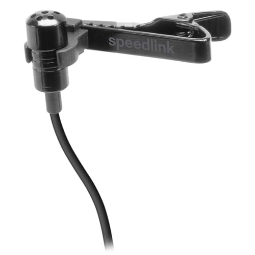 Speedlink SPES Clip-On Microphone - Ansteckmikrofon mit Halteklipp, Rauschunterdrückung, zum Anstecken, schwarz von Speedlink