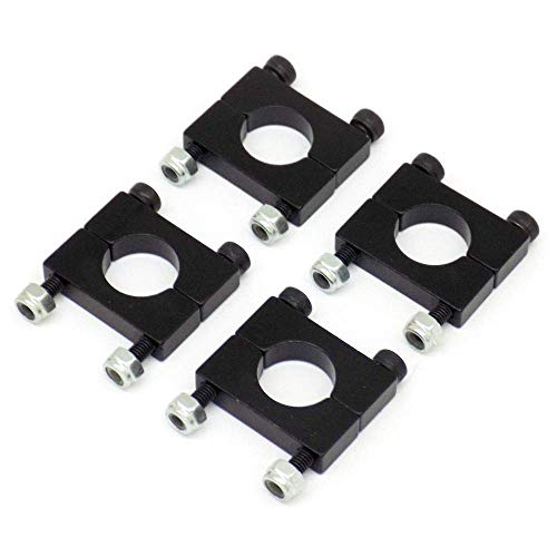 4 Stück 12 mm Aluminium-Rundrohr-Befestigungsschelle mit Hardware eloxiert schwarz von SpeedyFPV