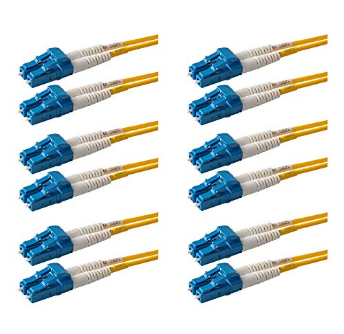 SpeedyFiberTX 6-Pack 0.5 MeterSpeedyFiberTX LC to LC Fiber Patch Cable, Corning SMF-28 Singlemode 9/125um Ultra Optical Fiber, OS1/OS2 Compatible, Duplex, Yellow LSZH Cable Jacket von SpeedyFiberTX