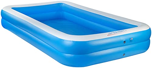 Speeron Pools: Aufblasbares Jumbo-Planschbecken, 305 x 183 x 51 cm, blau-weiß (Swimming-Pool, Aufblasbarer Pool Kinder, Spielzeug außen) von Speeron