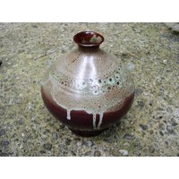 Vintage Vase Keramik Groß Enghals Studio Braun Handgetöpfert von SpeicherfundeE