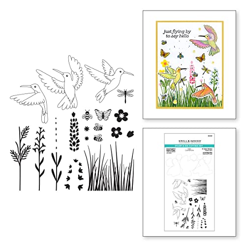 SPELLBINDERS Papercrafts Inc. Spellbinders Stempel- und Stanzformen-Set von Bibi Cameron, Kolibri zum Bauen einer Szene, Metall SPELLBINDERS Papercrafts Inc. Spellbinders Stempel- und Stanzformen-Set von Bibi Cameron, Kolibri zum Bauen einer Szene, Metall von Spellbinders