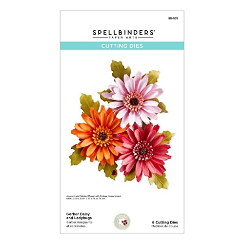 Spellbinders 684867 Gerber Gänseblümchen und Marienkäfer, grau von Spellbinders