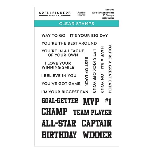 Spellbinders All-Star Sentiments Clear Stamp Set from The Game Day Collection by Justine Dvorak Spellbinders All-Star Sentiments Clear Stamp Set from The Game Day Collection by Justine Dvorak von Spellbinders