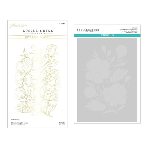 Spellbinders Glimmerplatte und Schablone Bündel mit schimmernden Pfingstrosen von Spellbinders