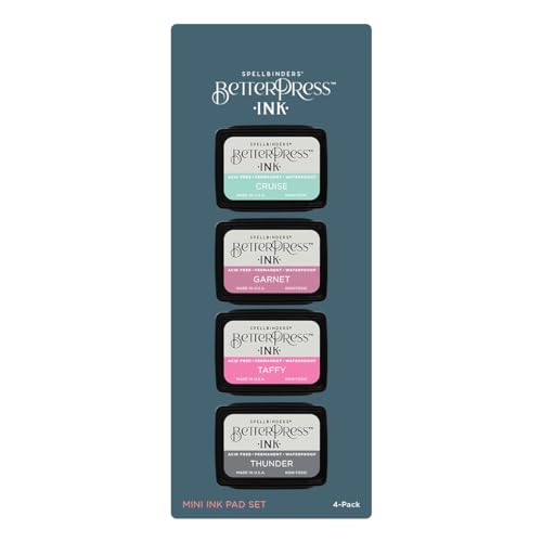 Spellbinders BPI-023 BetterPress Tintenstrahl Mini, 4 Stück, Granat/Taffy/Cruise/Donner Ink Pad, jet set, One Spellbinders BPI-023 BetterPress Tintenstrahl Mini, 4 Stück, Granat/Taffy/Cruise/Donner Ink Pad, jet set, One von Spellbinders