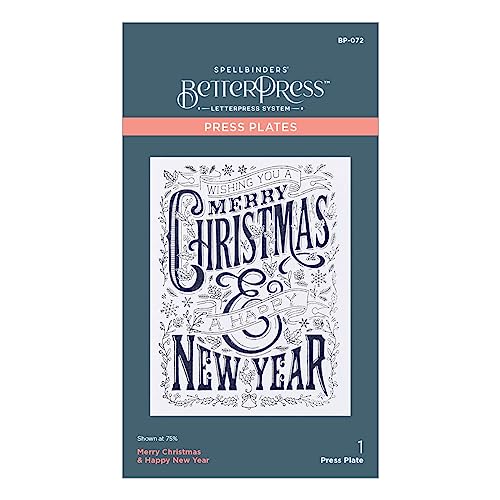 Spellbinders BetterPress Letterpress System Press Plate-Merry Christmas & Happy New Year Spellbinders BetterPress Letterpress System Press Plate-Merry Christmas & Happy New Year von Spellbinders