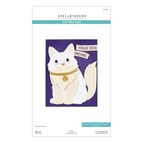 Spellbinders Bibi Cameron S7-250 Stanzschablonen mit großer Katze aus der Bibi's Cats and Pugs Kollektion von Spellbinders