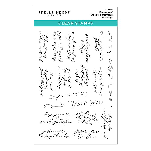 Spellbinders Envelope of Wonder Sentiments Stempel-Set aus der Envelope of Wonder-Kollektion, transparent von Spellbinders
