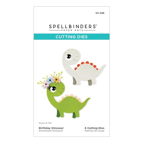 Spellbinders Dinosaurier-Stanzschablonen aus der Monster Birthday Collection, Metall, One von Spellbinders