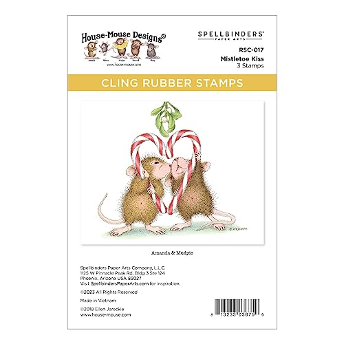 Spellbinders Mistelzweig Kiss House-Mouse Haftstempel aus Gummi, Rot Spellbinders Mistelzweig Kiss House-Mouse Haftstempel aus Gummi, Rot von Spellbinders