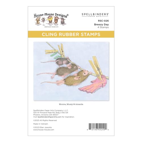 Spellbinders RSC-026 Breezy Day Haftstempel-Set aus der House-Mouse Spring Has Sprung Collection von Spellbinders