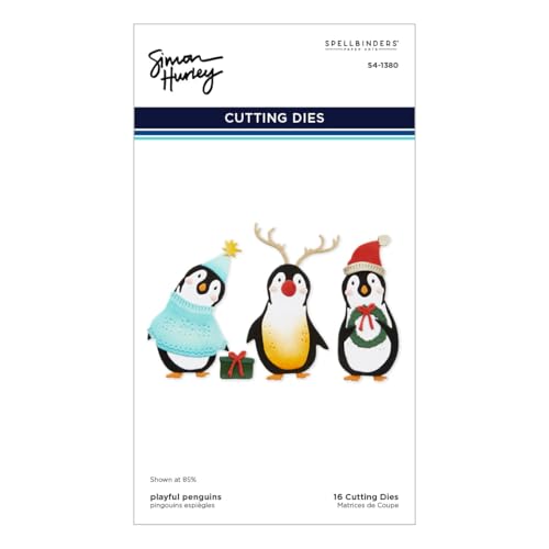 Spellbinders S4-1380 Geätzte Stanzform von Simon Hurley-Playful Penguins, Metall, Verspielte Pinguine, Let It Snow, One size von Spellbinders