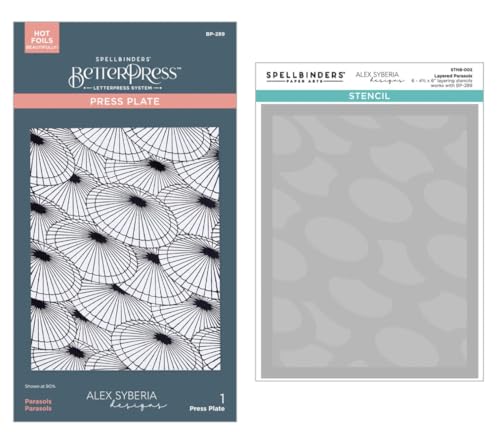 Spellbinders Springtime in Kyoto Betterpress Pressplatte und Schablonenbündel, Alex Syberia Design Collection, 2-teiliges Set Spellbinders Springtime in Kyoto Betterpress Pressplatte und Schablonenbündel, Alex Syberia Design Collection, 2-teiliges Set von Spellbinders