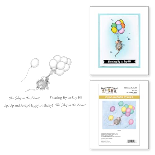 Spellbinders The House-Mouse Rare Bloom Collection Gummistempel-Set "Up, Up and Away" von Spellbinders