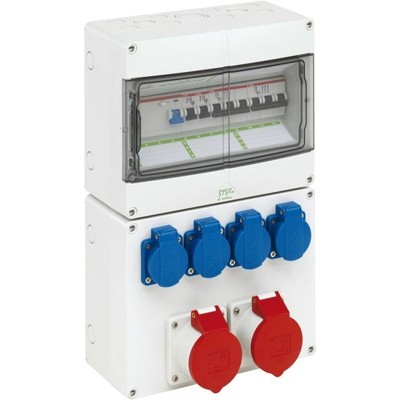 CEE-Kombi Kst gr IP44 2x16A5p400V 4Steckd LS-Schalter von Spelsberg