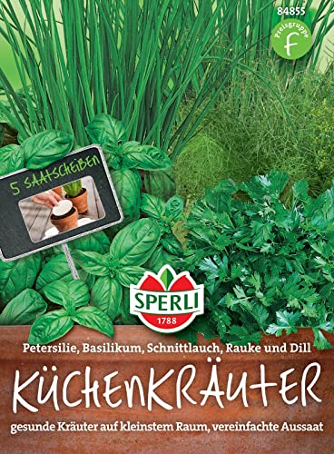 Küchenkräuter Kombi, 5 Saatscheiben von Sperli - Saatgut