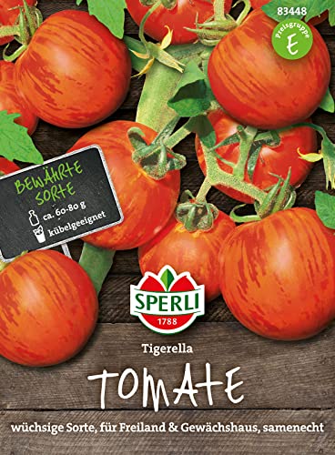 Sperli 83448 Cocktail-Tomate Tigerella, grün, Inhalt: Ausreichend für ca. 25 Pflanzen von Sperli - Saatgut
