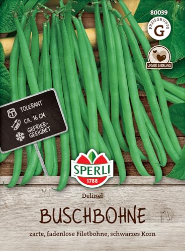 80039 Sperli Premium Buschbohnen Samen Delinel | Ertragreich | Fadenlos | Buschbohnen Samen ohne Fäden | Ackerbohnen Saatgut von Sperli