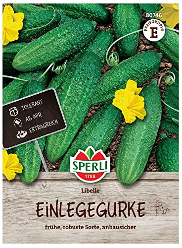 80746 Sperli Premium Gurken Samen Libelle | Frühe Robuste Sorte | Gurkensamen alte Sorten | Mini Gurken Samen | Gurken Samen Freiland | Snackgurken Samen | Freilandgurken Samen ca. 35 Samen von Sperli