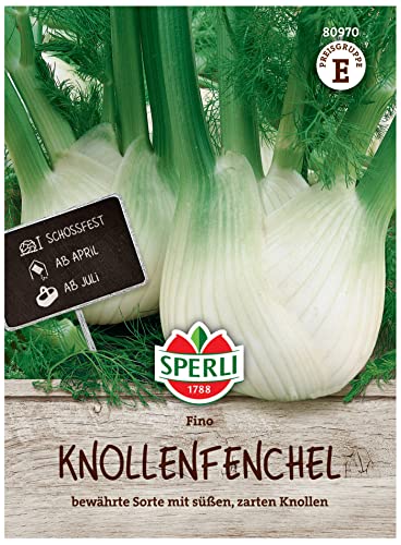 80970 Sperli Premium Fenchelsamen Fino| Bewährte Schossfeste Sorte | Fenchel Samen| Süße Zarte Knollen | Knollenfenchel | Fenchel Saatgut | Samen ca. 110 Samen von Sperli