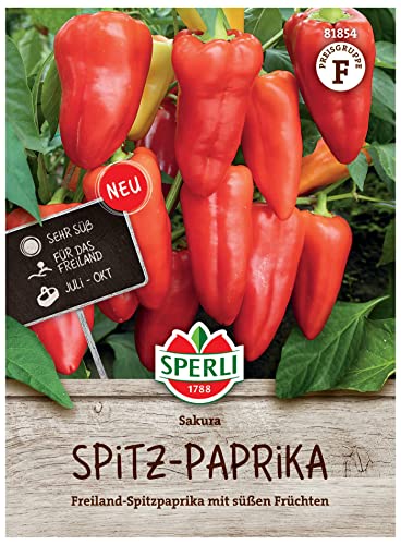 81854 Sperli Premium Paprika Samen Sakura | Spitzpaprika Samen | Besonders Süße Früchte | Paprikasamen | Freiland Geeignet | Paprika Saatgut | Paprika Samen alte Sorten von Sperli
