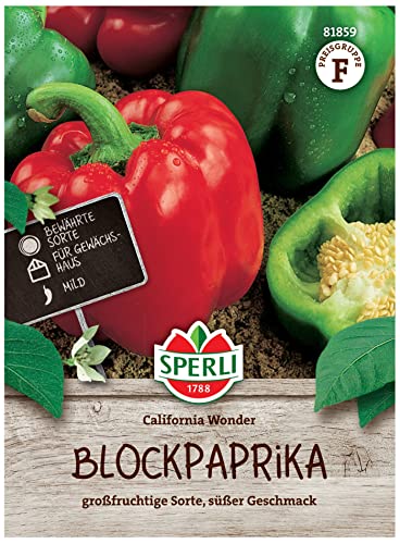 81859 Sperli Premium Paprika Samen California Wonder | Bewährte Sorte | Paprikasamen | Große Süße Früchte | Paprika Saatgut | Paprika Samen alte Sorten von Sperli