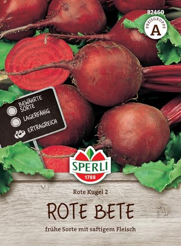 82460 Sperli Premium Rote Beete Samen Rote Kugel 2 | Raschwüchsige Frühe Sorte | tief dunkelrote Beete | Rote Bete Saatgut | Rote Bete Samen | ca. 100 Samen von Sperli