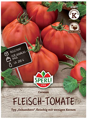 83477 Sperli Premium Tomatensamen Ochsenherz Corazon | Fleischtomaten Samen | Sehr wenig Kerne | Tomaten Samen Ochsenherz | Tomaten Saatgut von Sperli