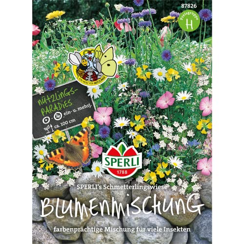 87826 Sperli Premium Blumenmischung Samen Schmetterlingswiese | Wildblumen Samen | Wildwiese Samen| Blumenwiese Samen | Schmetterlingswiese Samen | Blumenwiese Mehrjährig von Sperli