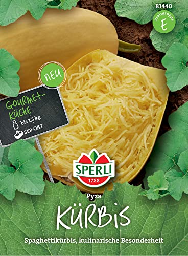 Sperli 81440 Kürbis Pyza, hellgelber bis 1,5 kg schwerer Spaghettikürbis von Sperli