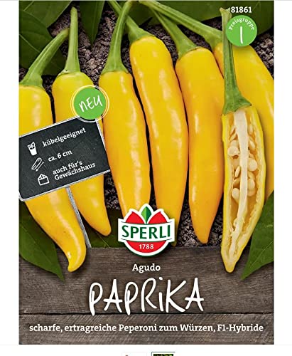 Sperli 81861 Paprika Agudo F1, ertragreiche Peperoni zum Würzen für Schärfe-Liebhaber, Freiland und Gewächshaus, für Kübel geeignet von Sperli