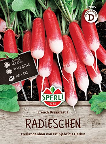 82085 Sperli Premium Radieschen Samen French Breakfast 3 | Schnellwüchsig | Milde Alte Sorte | Radieschen Saatgut von Sperli