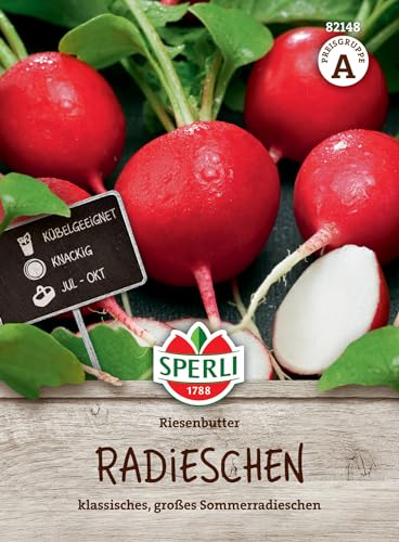 82148 Sperli Premium Radieschen Samen Riesenbutter ; Groß, Knackig, Aromatisch ; Radieschen Saatgut von Sperli