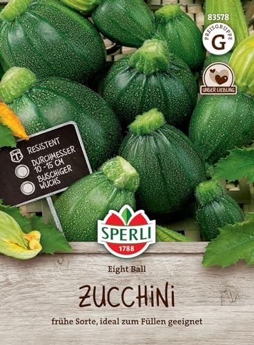 83578 Sperli Premium Zucchini Samen Eight Ball | Zuchini Samen | Früh | Ertragreich | runde Zucchini | Zuchini Saatgut | Zucchini Rund von Sperli