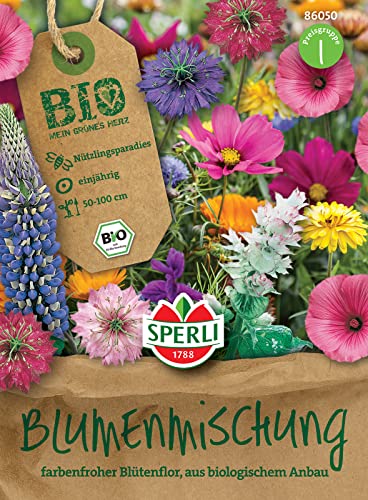 Sperli 86050 BIO Blumenmischung, Insektenfreundliche einjährige Blumenmischung aus biologischem Anbau, auch als Schnittblumen geeignet von Sperli