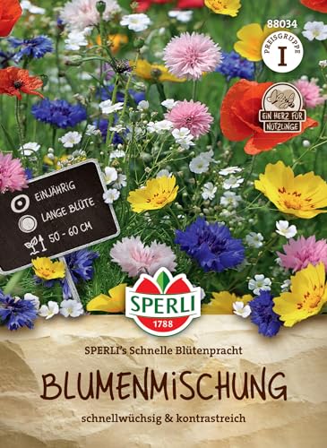 Sperli Blumensamen-Mischung 'Schnelle Blütenpracht' - Einjährige Blumenmischung für Bienen und Nützlinge, Wuchshöhe 50-60cm von Sperli