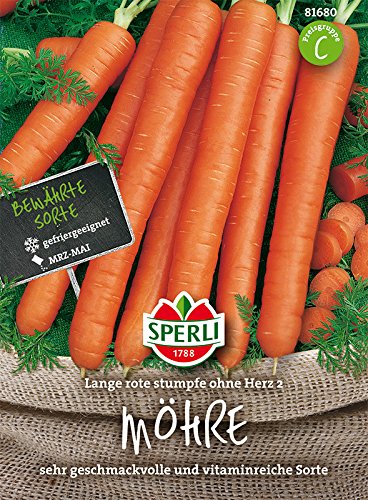 Sperli Möhre Lange Rote Stumpfe Ohne Herz 2 | gut zum Einlagern |intensiver Geschmack | Päckchen Samen von Sperli